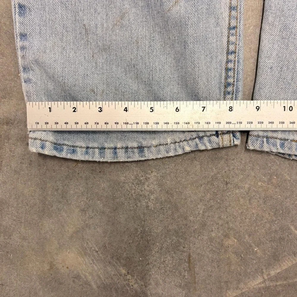 Vintage Levis 505 Regular Fit Straight Leg Jeans Light Wash Distressed 38x30
